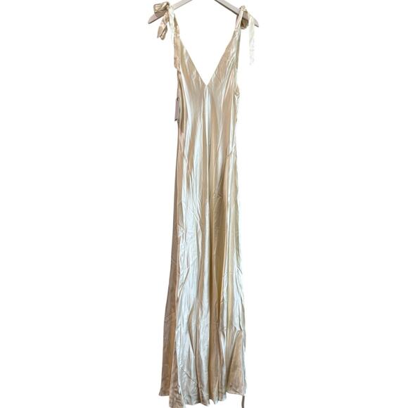 Reformation Pernille Silk Dress Ivory Bridal Silk - Picture 8 of 12